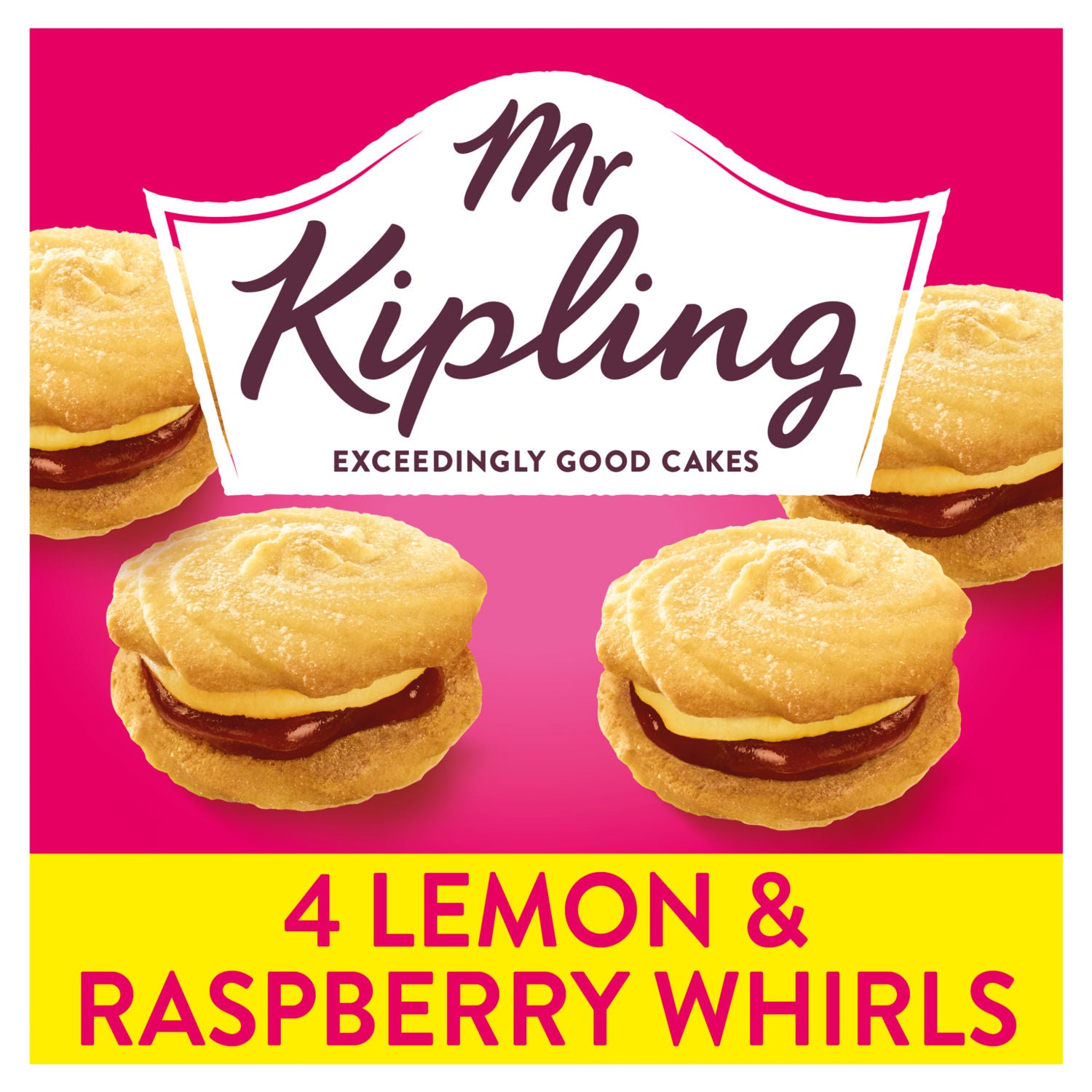 Mr Kipling Viennese Whirls Lemon & Raspberry 4 pack (British brand)