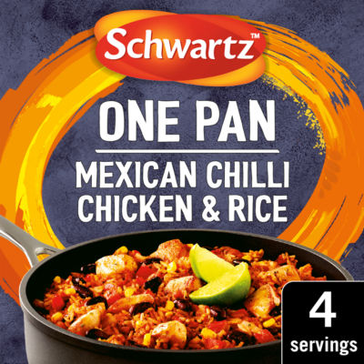 ASDA Schwartz One Pan Mexican Chilli Chicken & Rice Recipe Mix 30g- Buy online at McGrocer