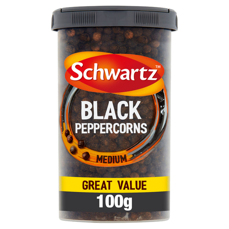 Schwartz medium whole black peppercorns 100g, UK version