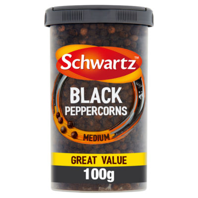 ASDA Schwartz Medium Black Peppercorns 100g- Buy online at McGrocer