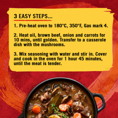 Schwartz Beef Bourguignon seasoning mix 38g, imported from the UK