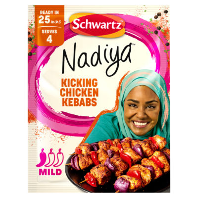 Schwartz Nadiya Kicking Chicken Kebabs seasoning mix 25g (British brand)