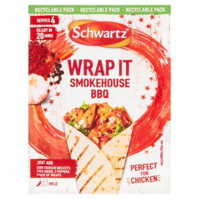 Schwartz Wrap It Smokehouse BBQ recipe mix 30g (British brand)
