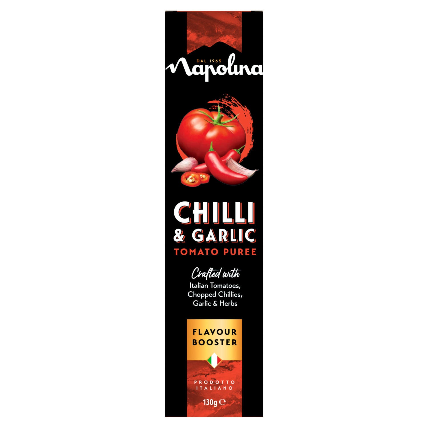 Napolina Chilli & Garlic Tomato Puree 130g - British product