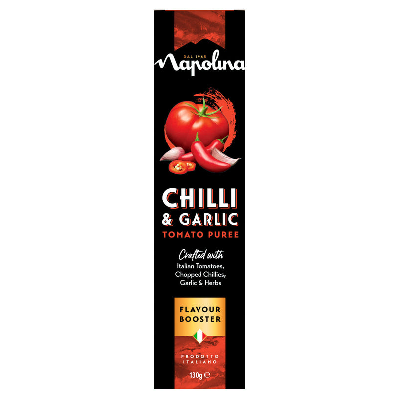 Napolina Chilli & Garlic Tomato Puree 130g - British product