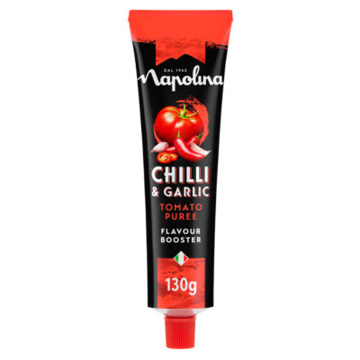 Napolina Chilli & Garlic Tomato Puree 130g - British product