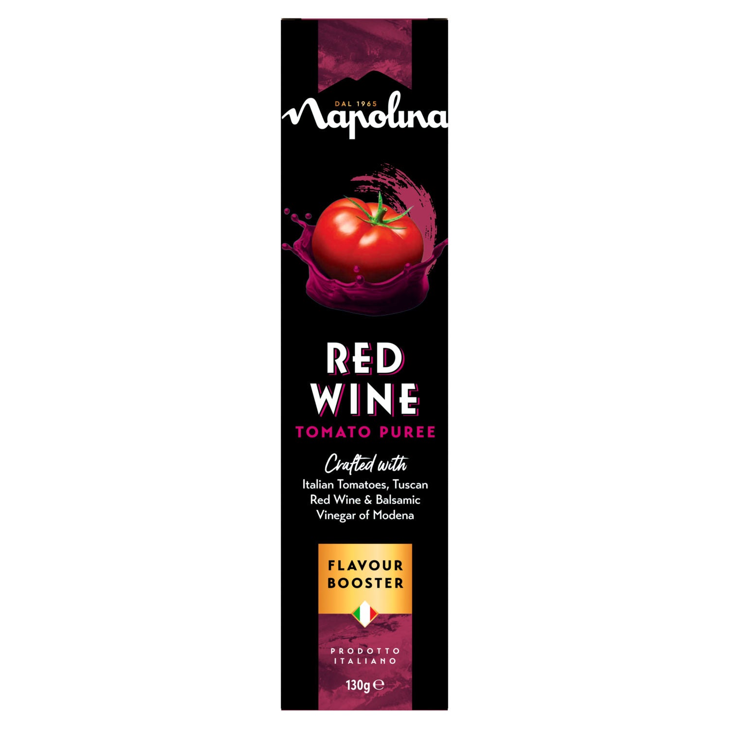 Napolina red wine tomato puree 130g, UK version