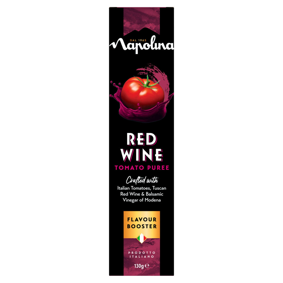 Napolina red wine tomato puree 130g, UK version
