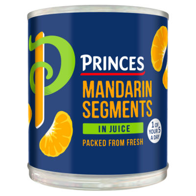 Princes mandarin segments in juice 298g, imported from the UK