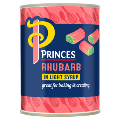 Princes canned rhubarb in light syrup 540g, imported from the UK