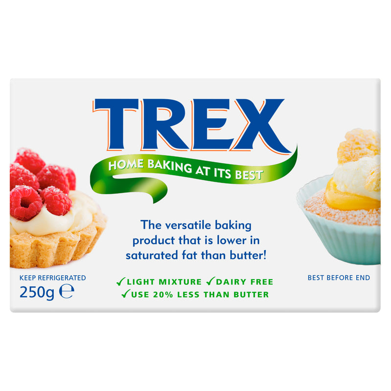 Trex dairy free baking block 250g in packaging, UK version