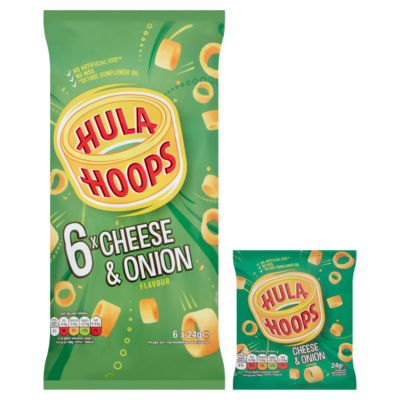 Hula Hoops crisps Cheese & Onion 6 Pack, UK version