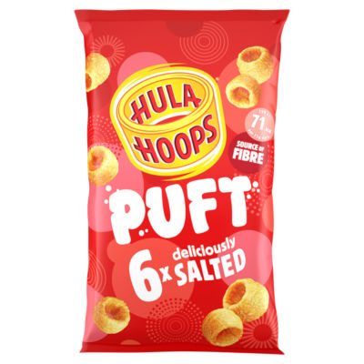 Hula Hoops Puft Salted Crisps 6 Pack, UK version