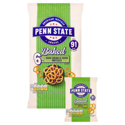 Penn State sour cream & chive pretzels multipack 6 pack (British brand)