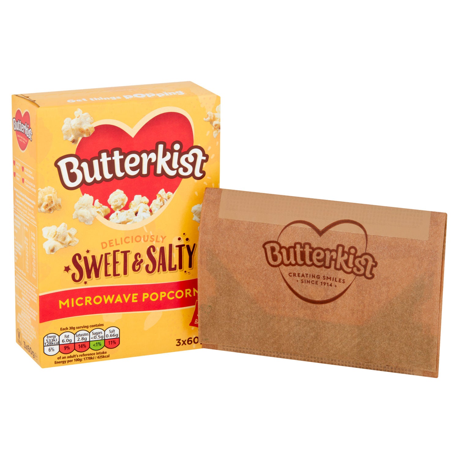 Butterkist Sweet & Salty Microwave Popcorn 3x60g - British product