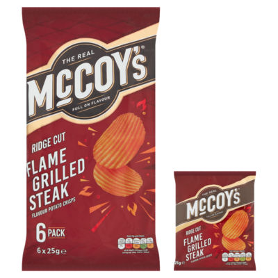 McCoy's Flame Grilled Steak Chips, 6er-Packung, importiert aus Großbritannien