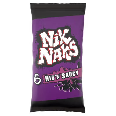 Nik Naks Rib 'N' Saucy Chips 6er Pack, importiert aus Großbritannien