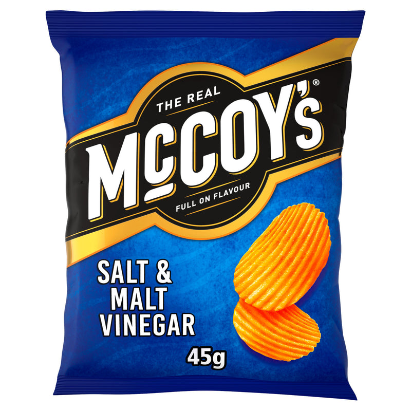 McCoy's Salt Malt Vinegar crisps 45g, imported from the UK