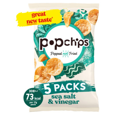 ASDA Sea Salt & Vinegar Popped Potato Snacks Multipack 5 Packs - Acheter en ligne sur McGrocer