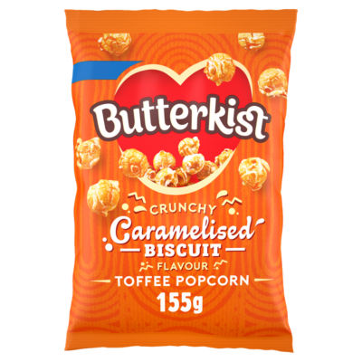 Butterkist caramelised biscuit toffee popcorn 155g, imported from the UK