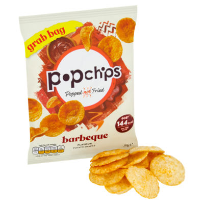 Popchips barbeque flavour popped crisps 33g (British brand)