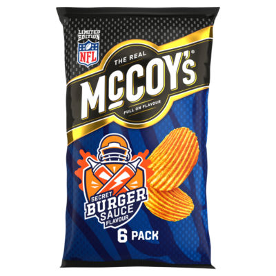 McCoy's Burger Sauce crisps multipack 6 pack, UK version