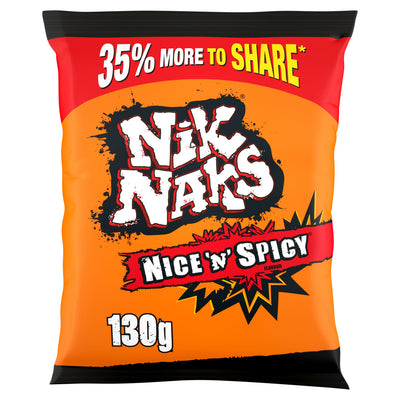 Tesco Nik Naks Nice 'N' Spicy Sharing Crisps 130g- Buy online at McGrocer