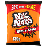 Nik Naks Nice 'N' Spicy corn snacks 130g, imported from the UK