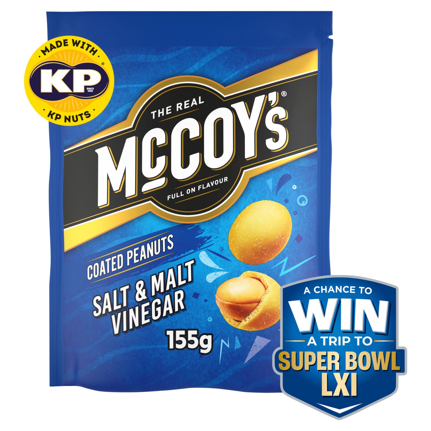 McCoy's coated peanuts Salt & Malt Vinegar 155g, UK version