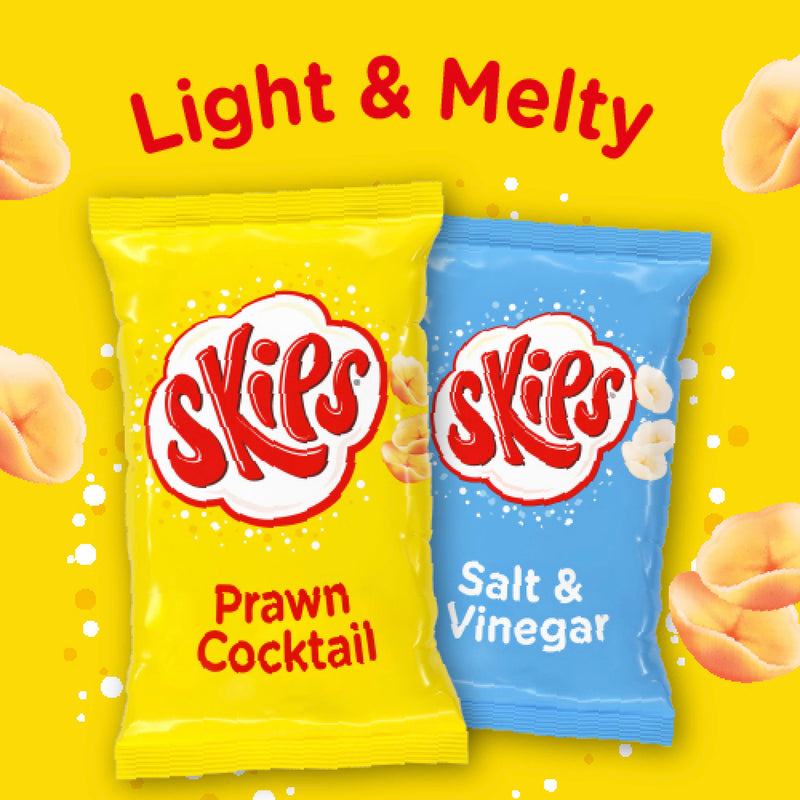 Skips Salt & Vinegar crisps multipack 6 pack, imported from the UK