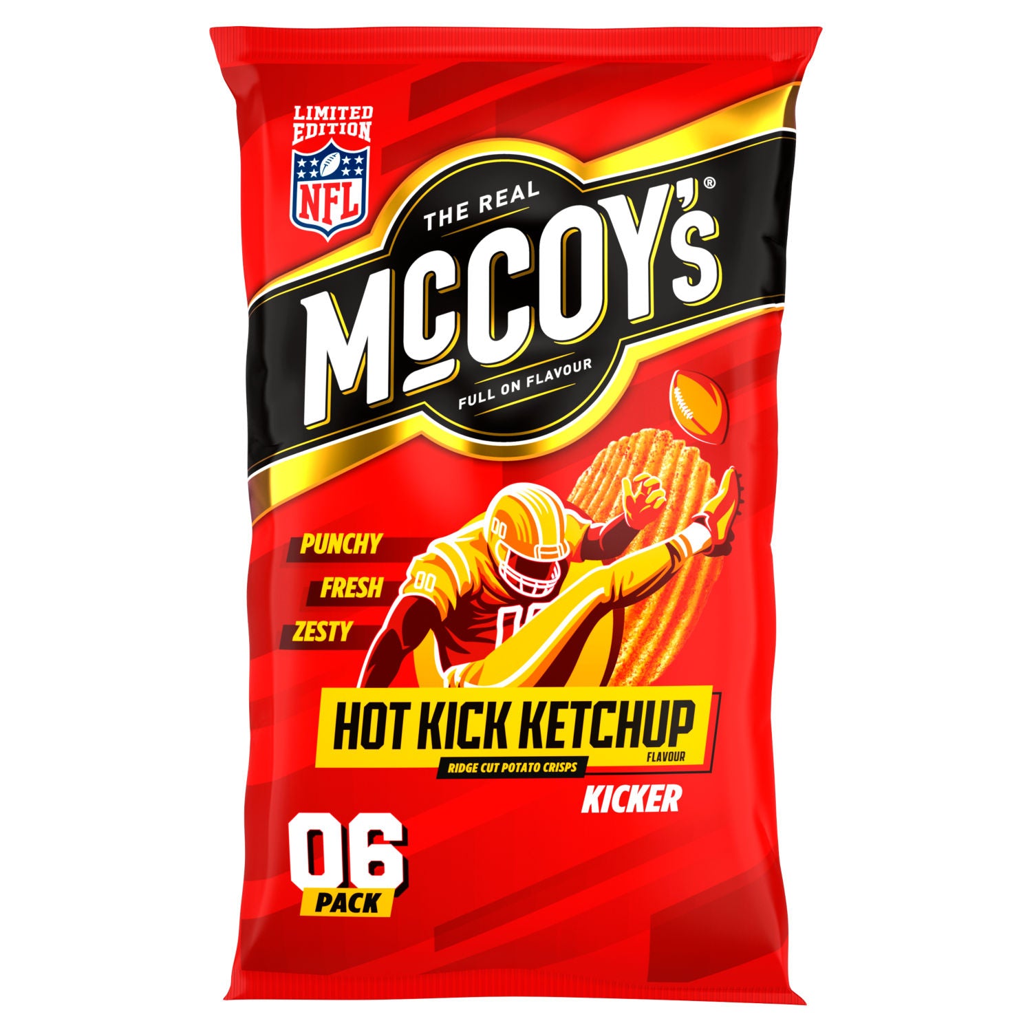 McCoy's Hot Kick Ketchup crisps 6 pack (British brand)