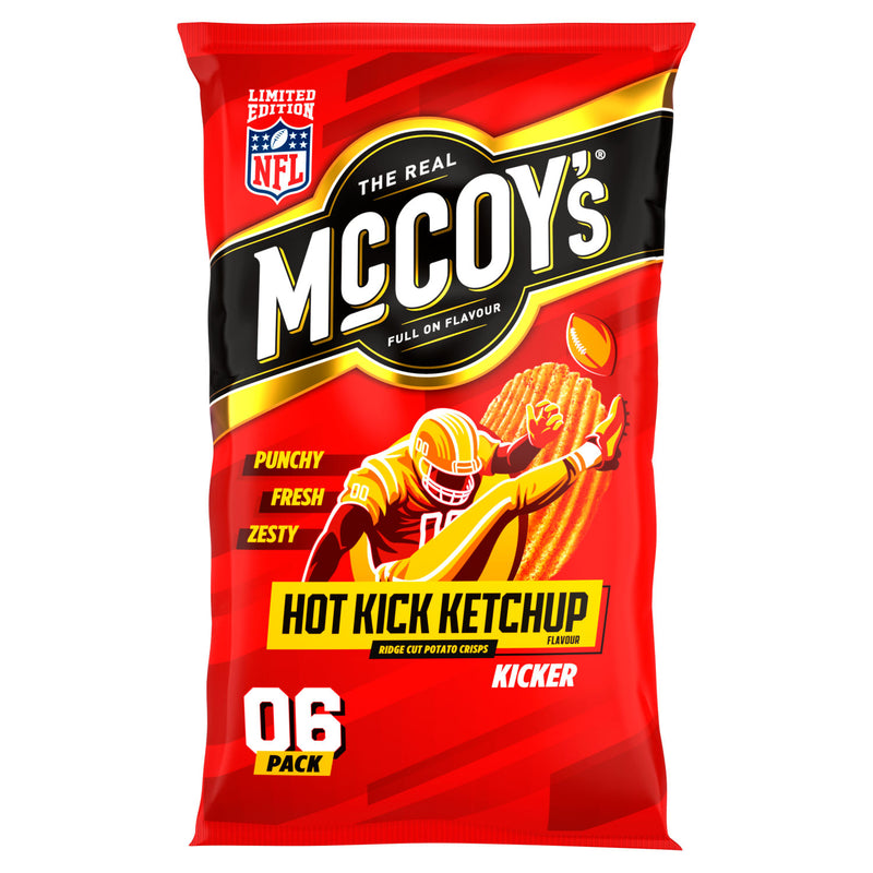 McCoy's Hot Kick Ketchup crisps 6 pack (British brand)