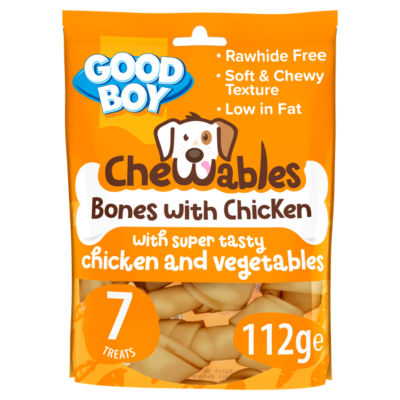 Good Boy dog treat bones rawhide free chicken 112g - British product