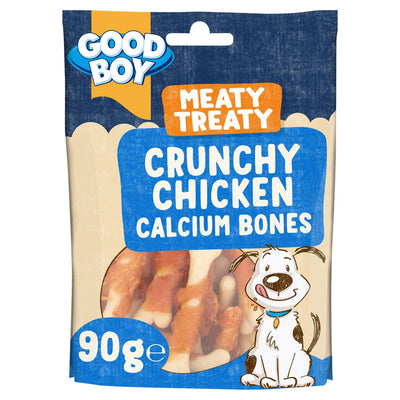ASDA Good Boy Meaty Treaty Crunchy Chicken Calcium Bones Dog Treats 90g- Buy online at McGrocer
