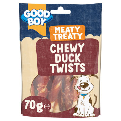 Good Boy Meaty Treaty Chew Duck Twisters Dog Dental Treats 70g