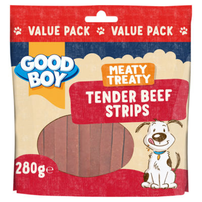 Good Boy Meaty Treaty Mørt Oksekjøttstrimler Hundegodbiter 280g