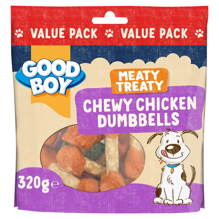 Good Boy Meaty Treaty Chewy Chicken & Munchy Dumbbells Dog Treats GOODS ASDA   