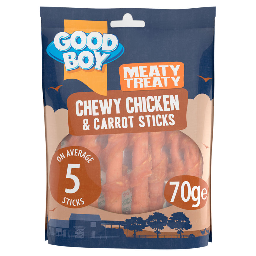 Good Boy Meaty Treaty Chewy Chicken & Carrot Sticks Dog Treats GOODS ASDA   