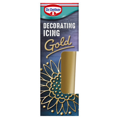 Dr. Oetker Dekorations-Schreibzuckerguss Gold Kuchenverzierung Zuckerguss 50g