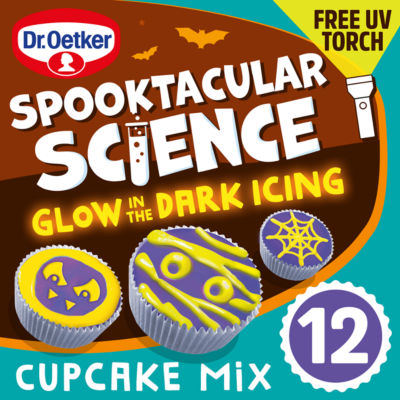 Dr Oetker Spooktacular Science glow in the dark cupcake mix 350g - British product