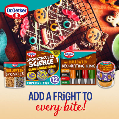 Dr Oetker Spooktacular Science glow in the dark cupcake mix 350g - British product
