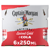 Captain Morgan Original Spiced Gold & Cola 6 pack 250ml cans - British product