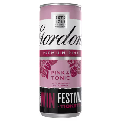 Gordon's Premium Pink Gin & Tonic 250ml can, UK version