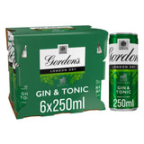 Gordon's London Dry Gin & Tonic Ready To Drink 5% vol 6x250ml Cans GOODS ASDA   