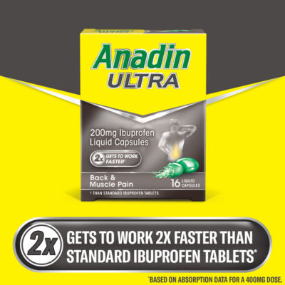Anadin Ultra 200mg Ibuprofen Liquid Capsules