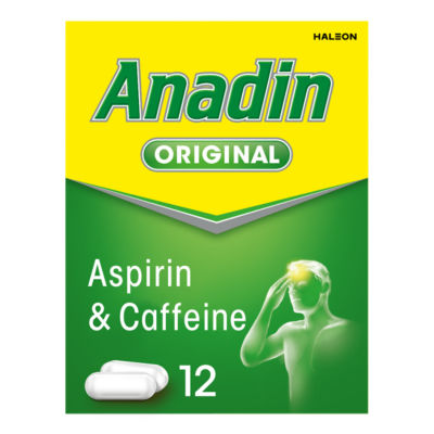 ASDA Anadin Original Aspirin & Caffeine Pain Relief Tablets 12s- Buy online at McGrocer