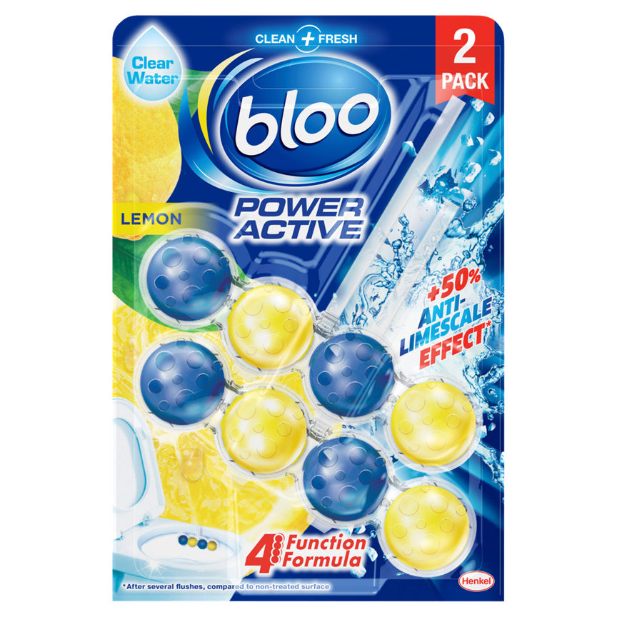 Bloo Power Active Lemon Rim Blocks 2 x 50g GOODS ASDA   