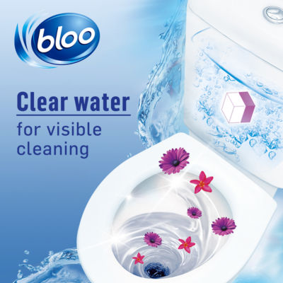 Bloo 3in1 anti-clogging flowers toilet block 50g, UK version