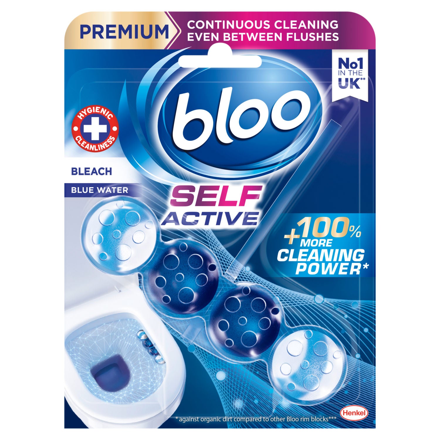 Bloo Self Active Bleach toilet rim block 50g (British brand)