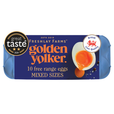 Freshlay Free Range Eggs Golden Yolkers 10 Pack - British product